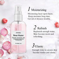 Rose Water For Face Facial Toner Organic Rose Petals Essence Moisturizing Serum Refresh Elastic Shrink Pores Skin Care