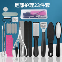 Pedicure Set Peeling and Exfoliating Calluses Foot Scrubbing Brush Stainless Steel Double-sided Foot Care Pedal Stone 10 in 1