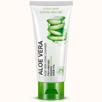 Aloe Facial Foam Cleanser Gel Deep Pore Cleansing Remove Blackheads Face Wash Skin Care