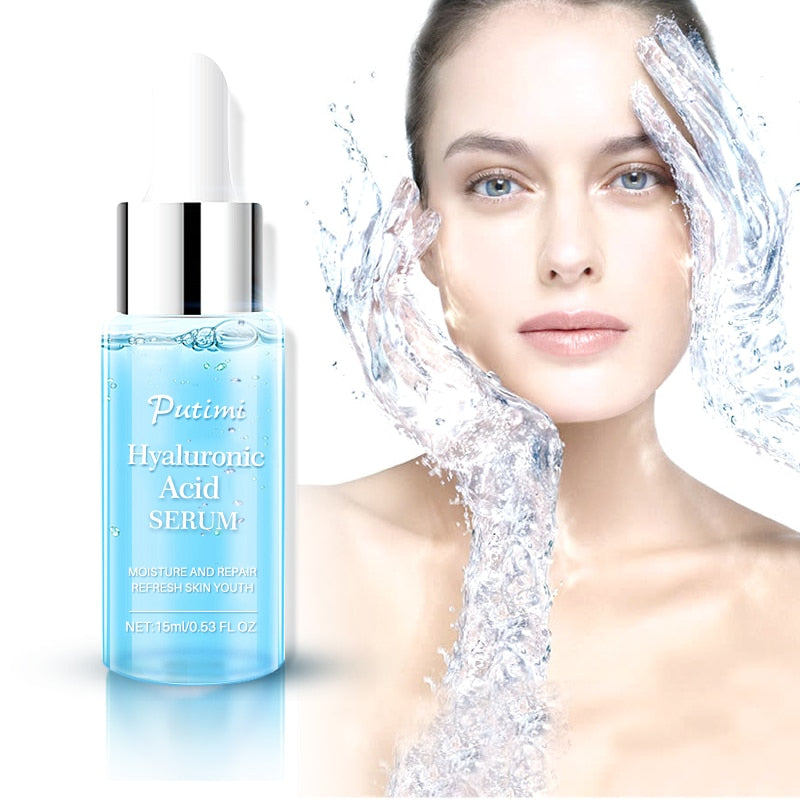 Hyaluronic Acid Face Serum Anti Wrinkle Anti-Aging Shrink Pore Whitening Moisturizing Essence Face Cream Dry Skin Care