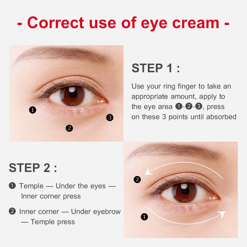 VIBRANT GLAMOUR 2Pcs Peptide Collagen Eye Cream Anti-Wrinkle Anti-Aging Serum Remove Dark Circle Against Puffiness Bag Skin Care