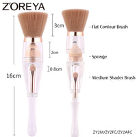 3in1 Make Up Soft Multipurpose Portable Makeup Brush Angled Sponge Brow Eye Shadow Powder Paint Brushes Cosmetic
