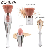 3in1 Make Up Soft Multipurpose Portable Makeup Brush Angled Sponge Brow Eye Shadow Powder Paint Brushes Cosmetic