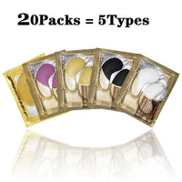 20Packs 24K Gold Crystal Collagen Eye Mask Patch Pad Moisturizing Anti Aging Puffiness Dark Circle Remover Eye Bags Skin Care