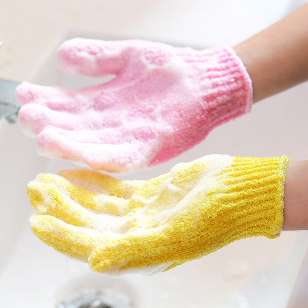 10pcs Bathing Body Scrub Gloves Collocation Shower Gel Soap Bath Cream Body Wash Deep Cleaning of Dirt Dead Skin 19*13cm