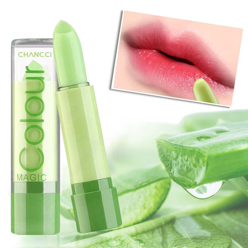 Natural Aloe Vera Lip Balm Temperature Color Changing Long Lasting Moisturizing Lipstick Makeup Lips Protection Makeup