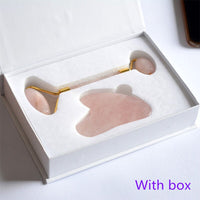 Face Massager Jade Roller Facial Massage Relaxation  Natural Rose Quartz Scraper Massager Beauty Skin Tools