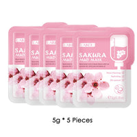 5pcs Japan Sakura Mud Face Mask Anti Wrinkle Night Facial Packs Skin Clean Dark Circle Moisturize Anti-Aging For Facecare