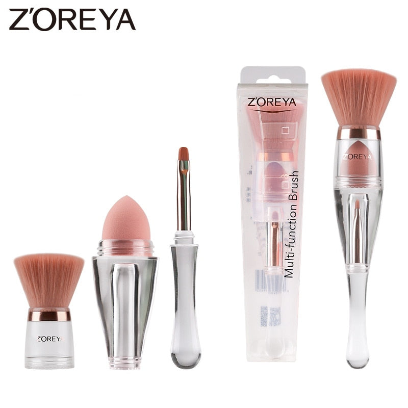 3in1 Make Up Soft Multipurpose Portable Makeup Brush Angled Sponge Brow Eye Shadow Powder Paint Brushes Cosmetic