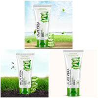 Aloe Facial Foam Cleanser Gel Deep Pore Cleansing Remove Blackheads Face Wash Skin Care