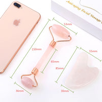 Face Massager Jade Roller Facial Massage Relaxation  Natural Rose Quartz Scraper Massager Beauty Skin Tools