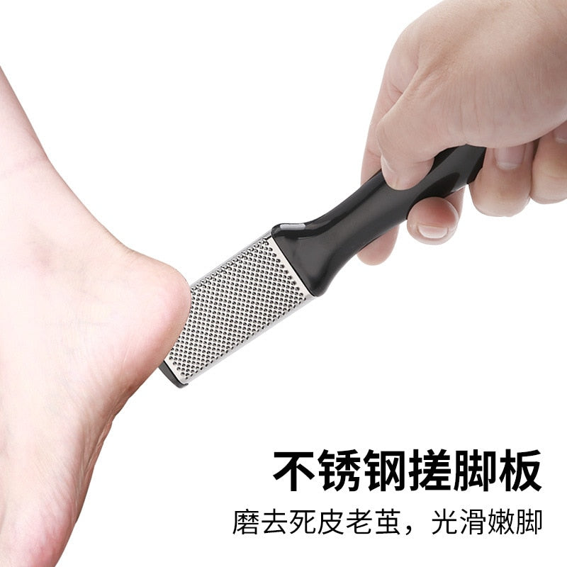 Pedicure Set Peeling and Exfoliating Calluses Foot Scrubbing Brush Stainless Steel Double-sided Foot Care Pedal Stone 10 in 1