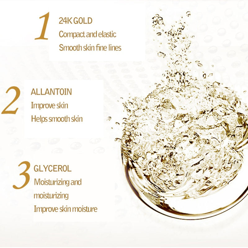 4Pcs/Box 24k Gold Facial Mask Carnosine Honeycomb Face Mask Essence Sheet Mask Brighten Anti Aging Moisturizing Mask Oil-Control