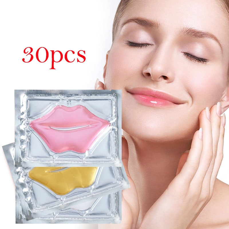 30pcs Crystal Collagen Lip Mask Moisturizing Lip Patches Beauty Lips Plumper Anti-wrinkle Beauty Lips Masks Skin Care Cosmetics