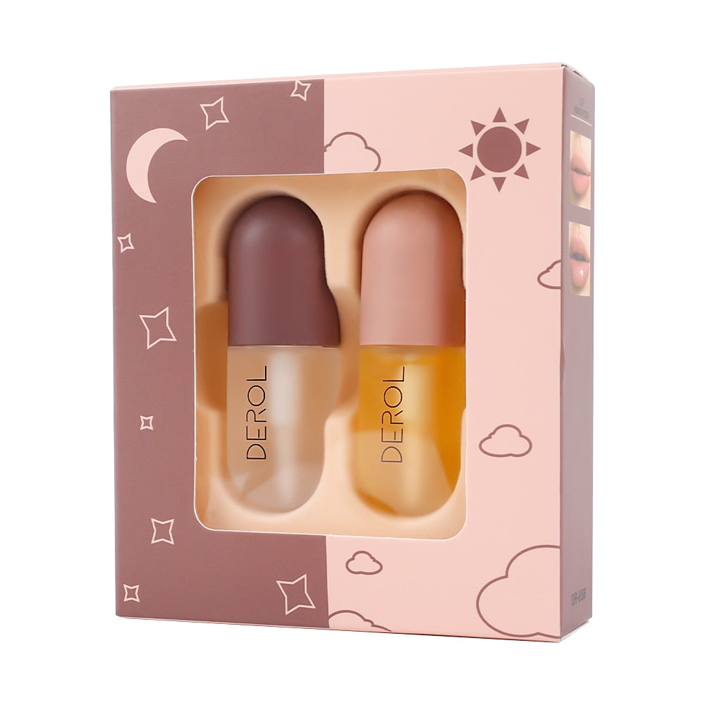Day Night Instant Volume Lips Plumper Oil Moisturizing Repair Thin Lip Line Reduction Cosmetic Sexy Lip Plump Enhancer Makeup