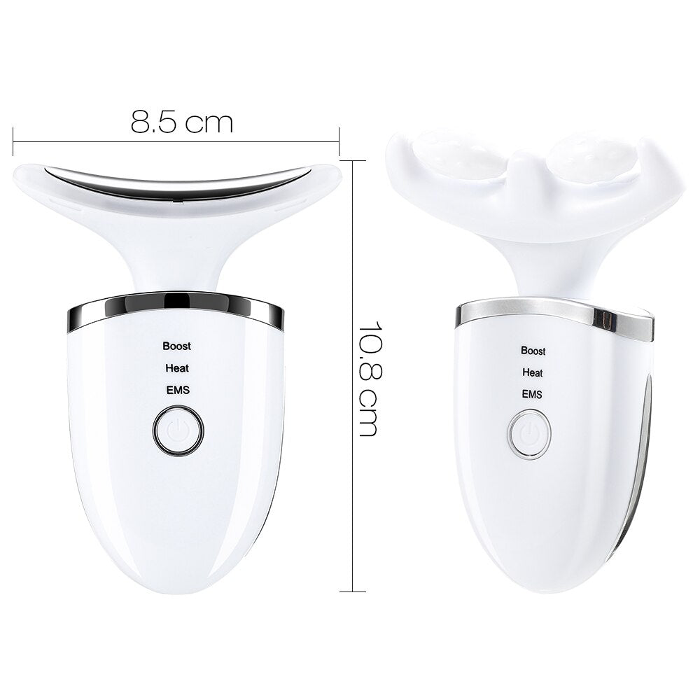 Electric Neck Beauty Massager EMS Color Light Neck Beauty Equipment Face and Neck Massage Neck Wrinkles USB Charging