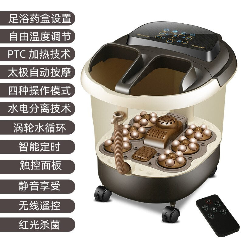 220VFully Automatic Massage Heating Foot Bath Household Fumigation Foot Bath Bucket Electric Constant Temperature Foot Spa Basin