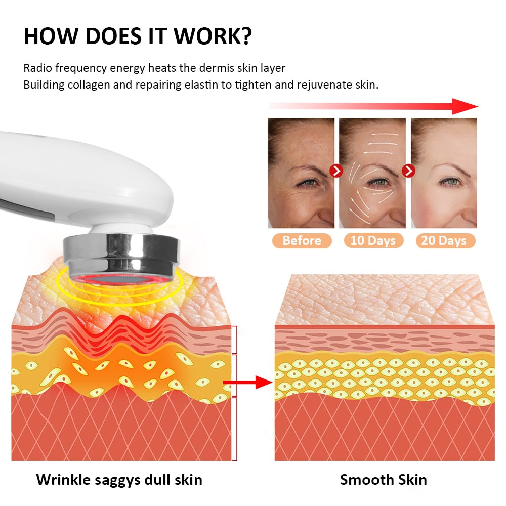 RF Face Lift Devices Electric Skin Rejuvenation Radio Frequency Facial Massager Light Therapy Anti Aging Wrinkle Skin Tightening