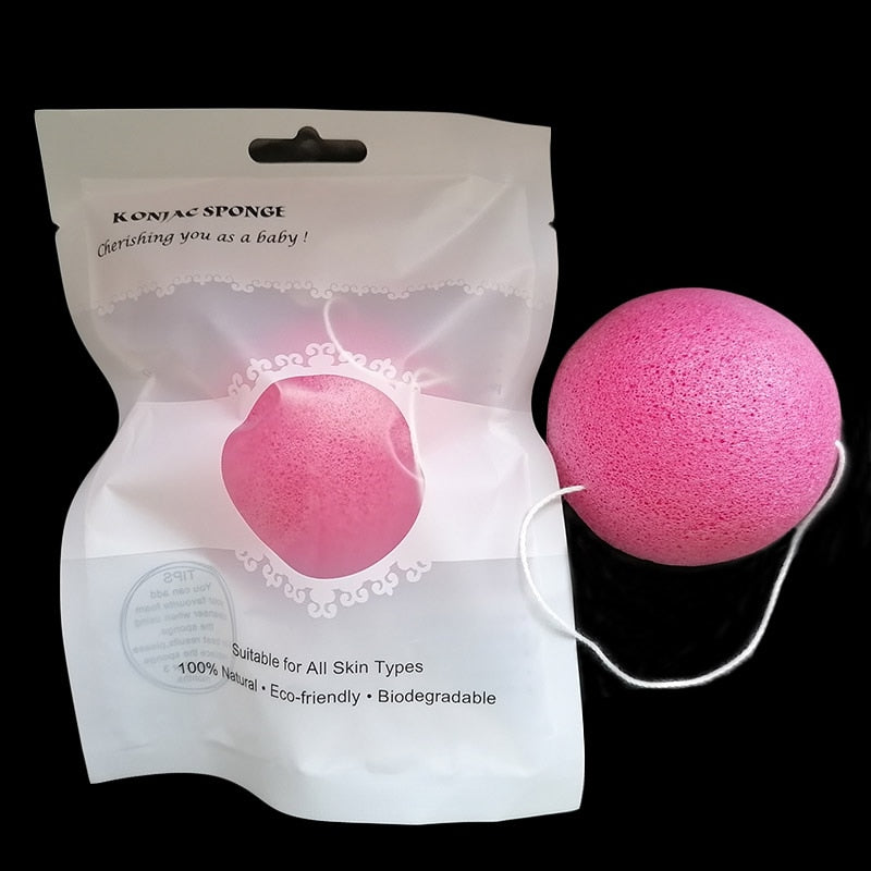 ShinBay 5pcs Konjac Sponge for Washing Face Round konjac konnyaku sponge Facial Cleansing Exfoliator Bathing Puff