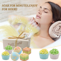 Bath Bombs Set Sweet Surprise Gift 6pcs Salt Bombs Ball Natural Bubble Bathing SPA for Men Women Body Skin Care Clean Tools Kit