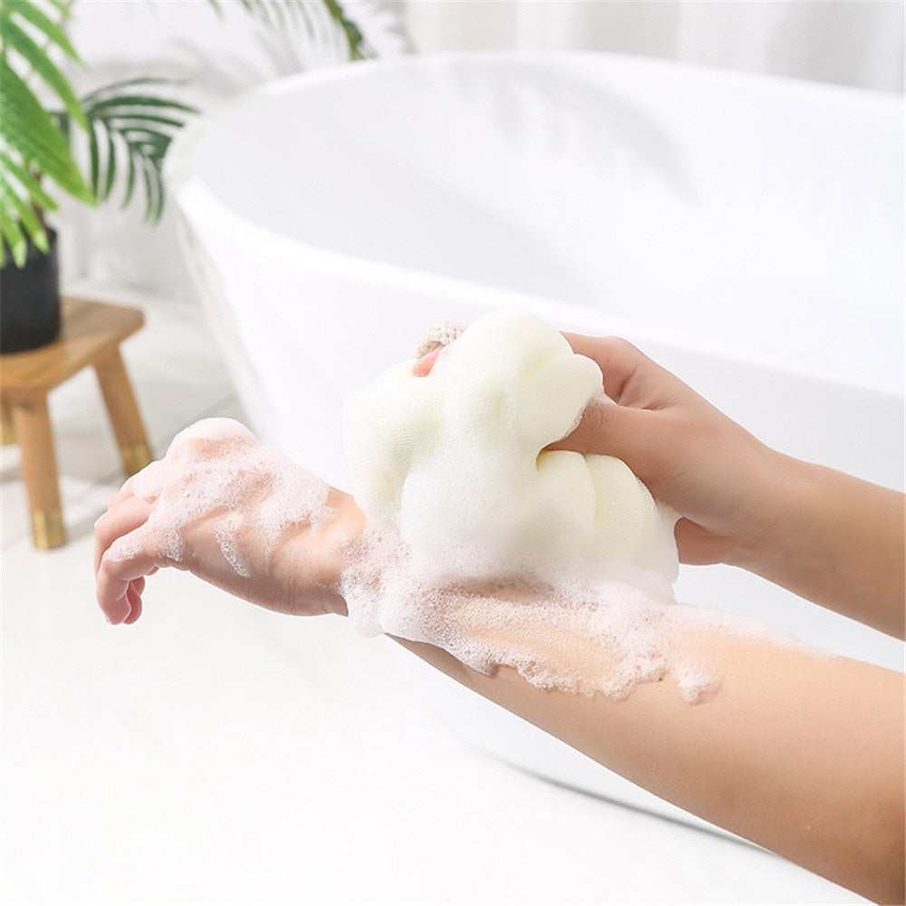 Bath Bubble Ball Exfoliating Scrubber Soft Shower Mesh Foaming Sponge Body Skin Cleaner Cleaning Tools Bathroom Accessories