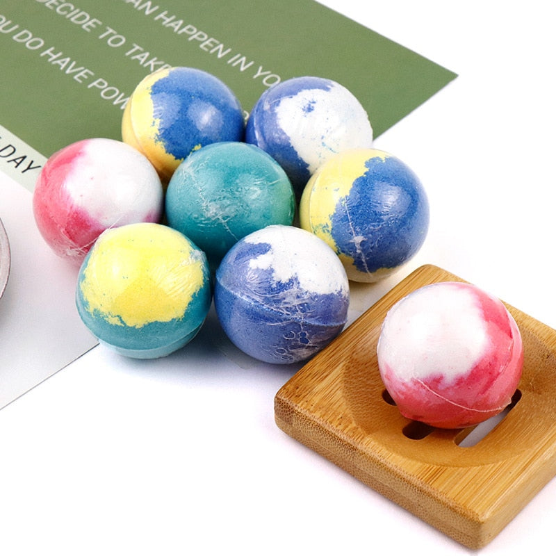 1pc Random 60g Ball Hotel Bathroom Bath Salt Ball Bomb Aromatherapy Type Body Cleaner Handmade Natural Salt Balls Gift for Women