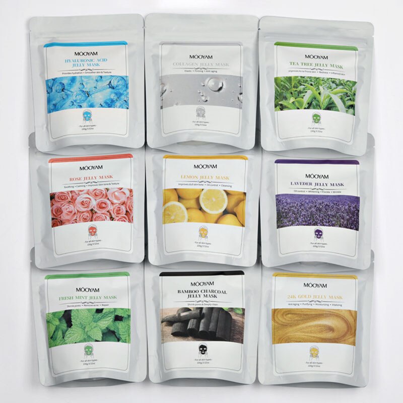 Natural Soft Hydro Jelly Mask Powder Peel Off Rubber Face Masks Facial SPA Whitening Rose Collagen Hyaluronic Acid Skin Care