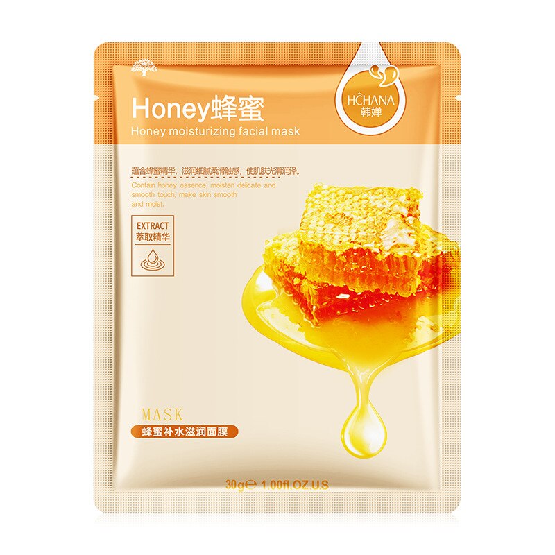 Green Tea Skin Care Plant Essence Face Mask Moisturizing Oil-Control Beauty Skin Pomegranate Rose Fruit Aloe Sheet Face Masks
