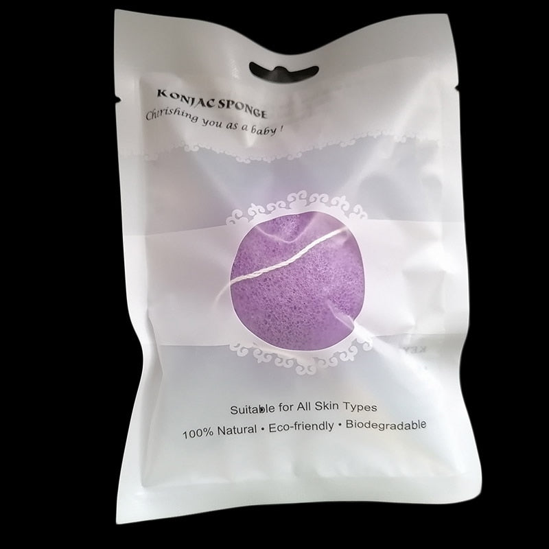 ShinBay 5pcs Konjac Sponge for Washing Face Round konjac konnyaku sponge Facial Cleansing Exfoliator Bathing Puff