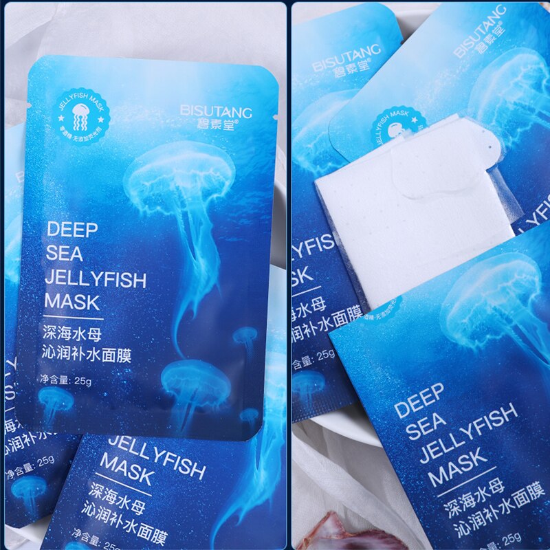10pcs Deep Sea Jellyfish Face Masks Facial Mask Moisturizing Water Nourishment Anti-Aging Oil-control Acne Treatment Skin Care