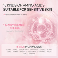 100ml Sakura Body Wash Shower Gels Lotion Smooth Gentle Cleansing Moisturizing Brighten Shrink Pores Repaire Toner Anti-Wrinkle