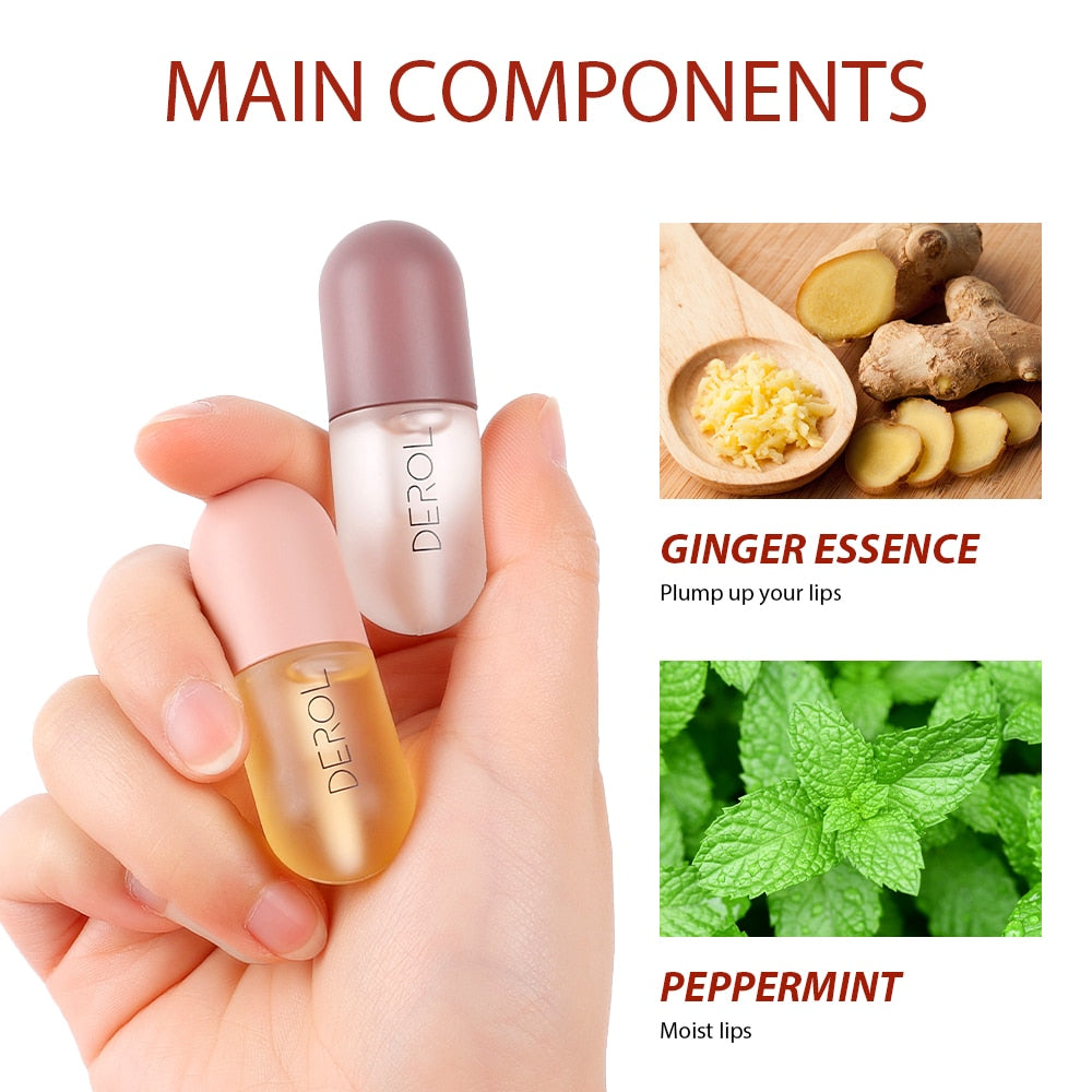 Day Night Instant Volume Lips Plumper Oil Moisturizing Repair Thin Lip Line Reduction Cosmetic Sexy Lip Plump Enhancer Makeup