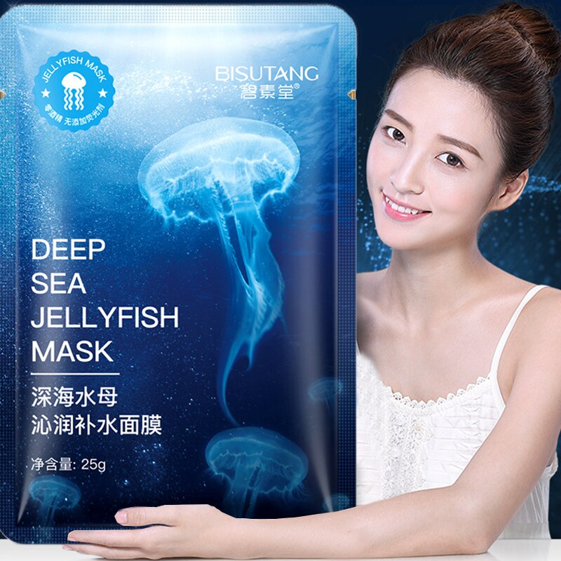 10pcs Deep Sea Jellyfish Face Masks Facial Mask Moisturizing Water Nourishment Anti-Aging Oil-control Acne Treatment Skin Care