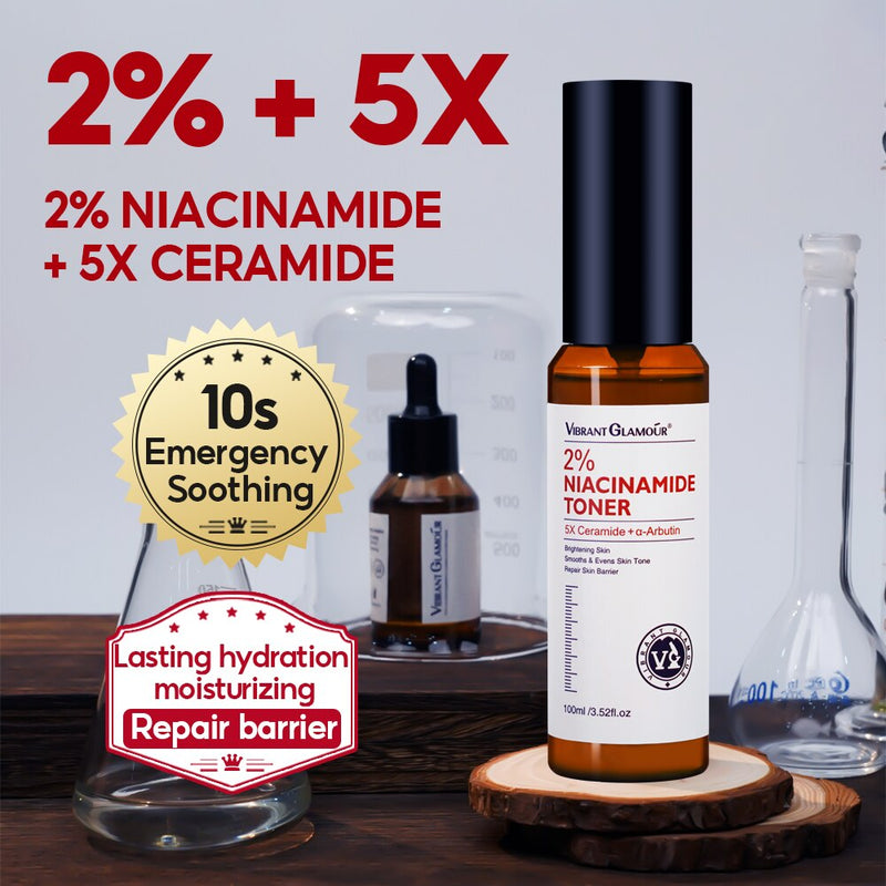 2% Niacinamide 5X Ceramide α-ArbutinToner Inhibit Melanin Quickly Brighten Improve Dull and Rough Skin 100ml