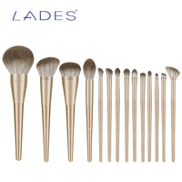 14PCS Makeup Brushes Set Foundation Blusher Powder Brush Eyeshadow Blending Make up Kits Cosmetic Tools Gold with Pouch