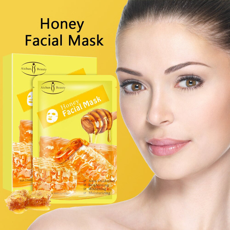 10Pcs/Box Honey Silk Facial Masks Brightening Anti-Aging Moisturizing Repair Oil-control Anti-acne Whitening Skin care Face mask