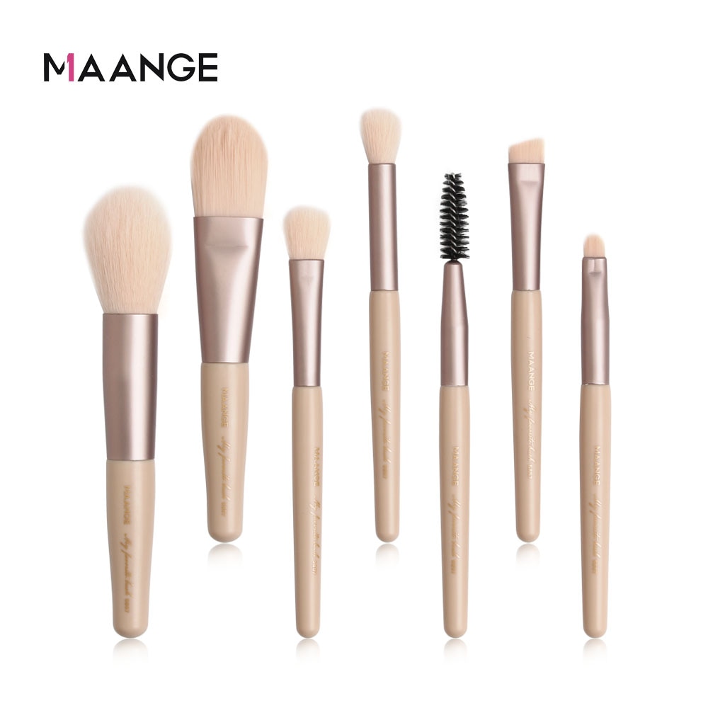 MAANGE 7/9/15pcs Makeup Brush Set+5pcs Mini Sponge Cosmetics for Face Natural Synthetic Hair Professional Beauty Makeup Tools