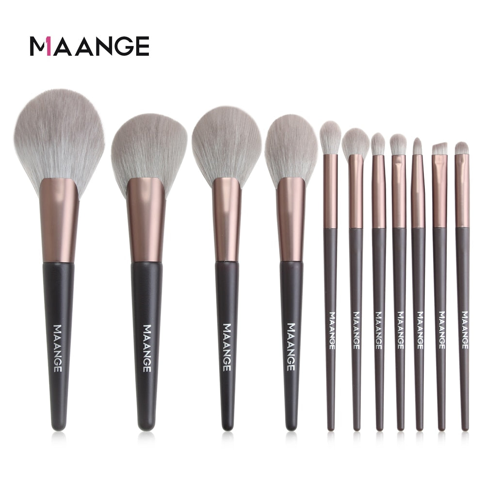 Pro 12/18/20 PCS Makeup Brushes Set with Bag +1Pcs Sponge Beauty Powder Foundation Eyeshadow Make Up Brush Synthetic Wool