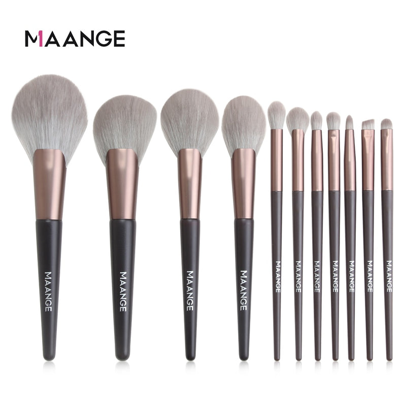 Pro 12/18/20 PCS Makeup Brushes Set with Bag +1Pcs Sponge Beauty Powder Foundation Eyeshadow Make Up Brush Synthetic Wool