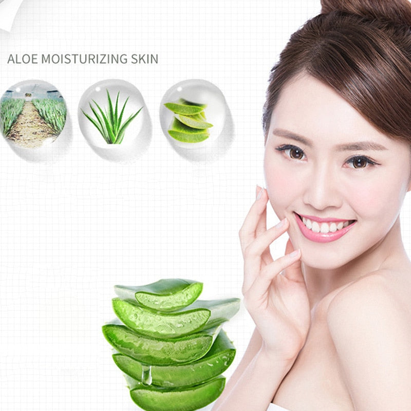 Aloe Facial Foam Cleanser Gel Deep Pore Cleansing Remove Blackheads Face Wash Skin Care