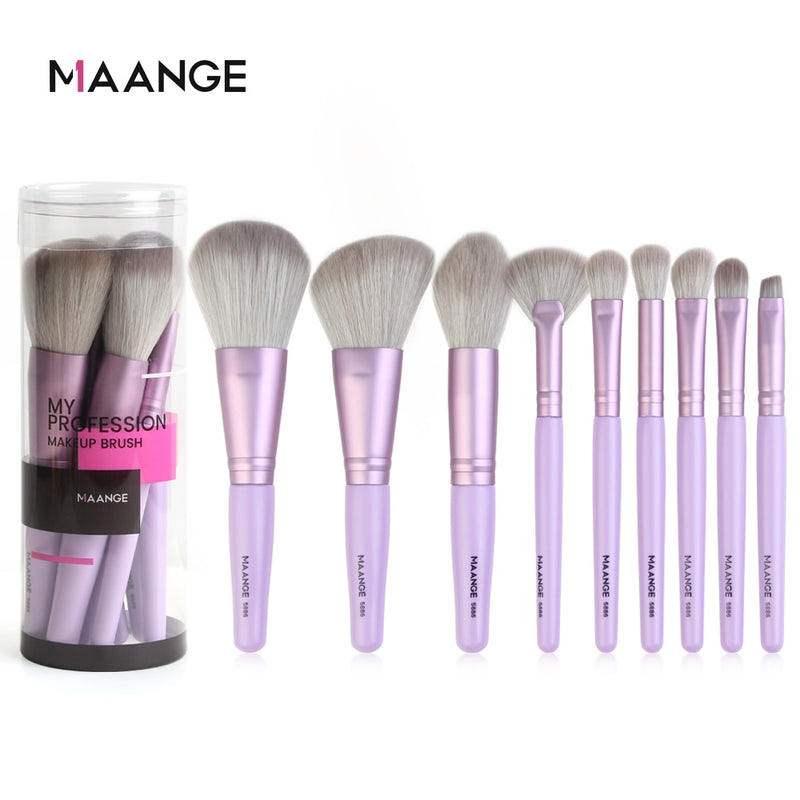 MAANGE 7/9/15pcs Makeup Brush Set+5pcs Mini Sponge Cosmetics for Face Natural Synthetic Hair Professional Beauty Makeup Tools