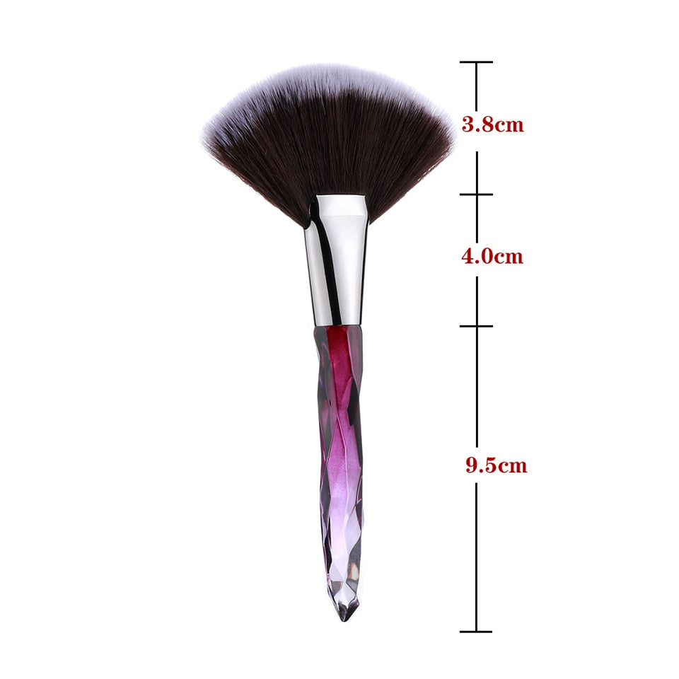 FLD 1 Piece Crystal Makeup Brush Soft Fan Brush Kabuki Brush High Quality Makeup Tool Face Cosmetic