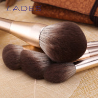 14PCS Makeup Brushes Set Foundation Blusher Powder Brush Eyeshadow Blending Make up Kits Cosmetic Tools Gold with Pouch