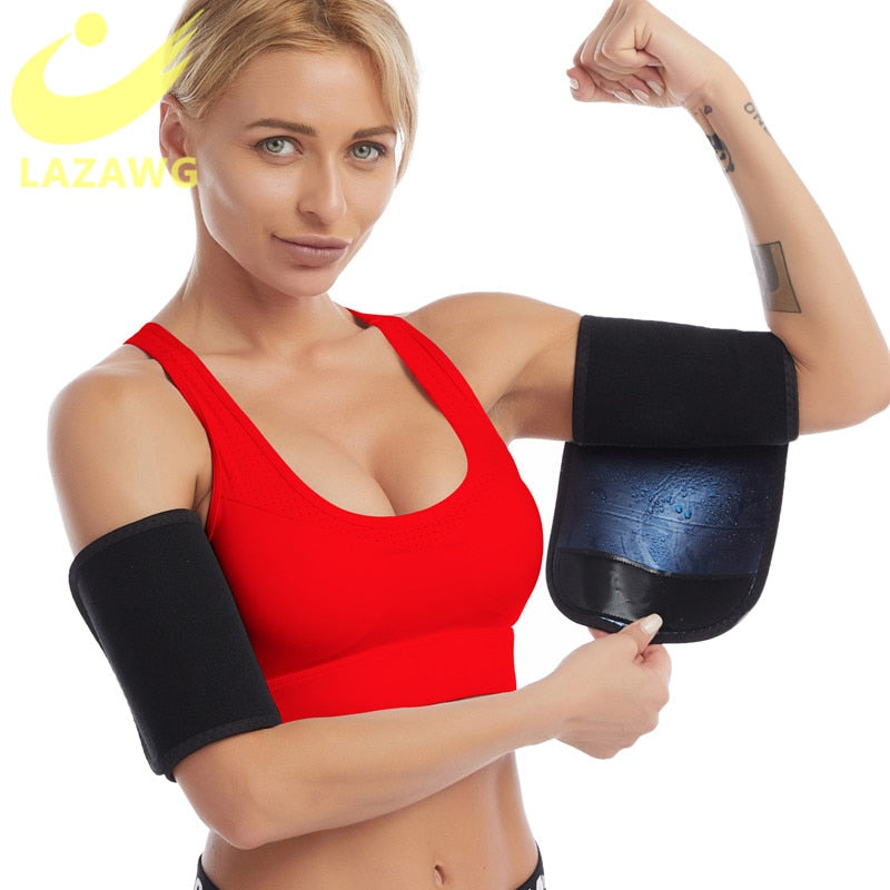 LAZAWG 1 Pair Sweat Arm Trimmer Belt Women Neoprene Sauna Sweat Wrap with Pocket Body Shaper Hand Cincher Weight Loss Slimming