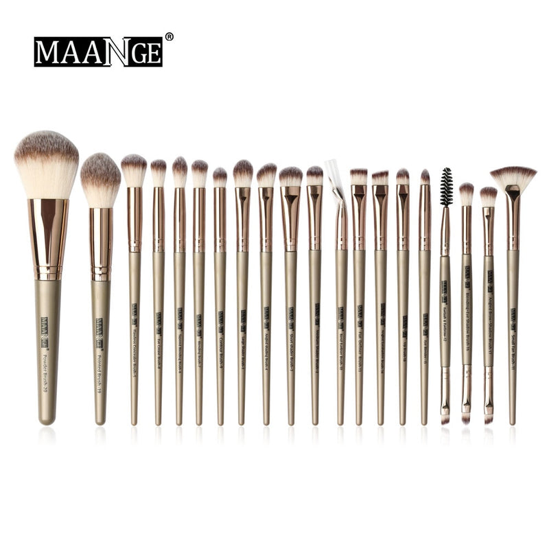 Pro 12/18/20 PCS Makeup Brushes Set with Bag +1Pcs Sponge Beauty Powder Foundation Eyeshadow Make Up Brush Synthetic Wool