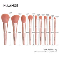 MAANGE 7/9/15pcs Makeup Brush Set+5pcs Mini Sponge Cosmetics for Face Natural Synthetic Hair Professional Beauty Makeup Tools