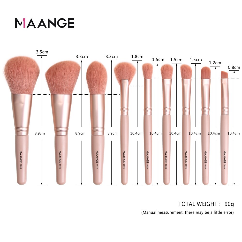 MAANGE 7/9/15pcs Makeup Brush Set+5pcs Mini Sponge Cosmetics for Face Natural Synthetic Hair Professional Beauty Makeup Tools