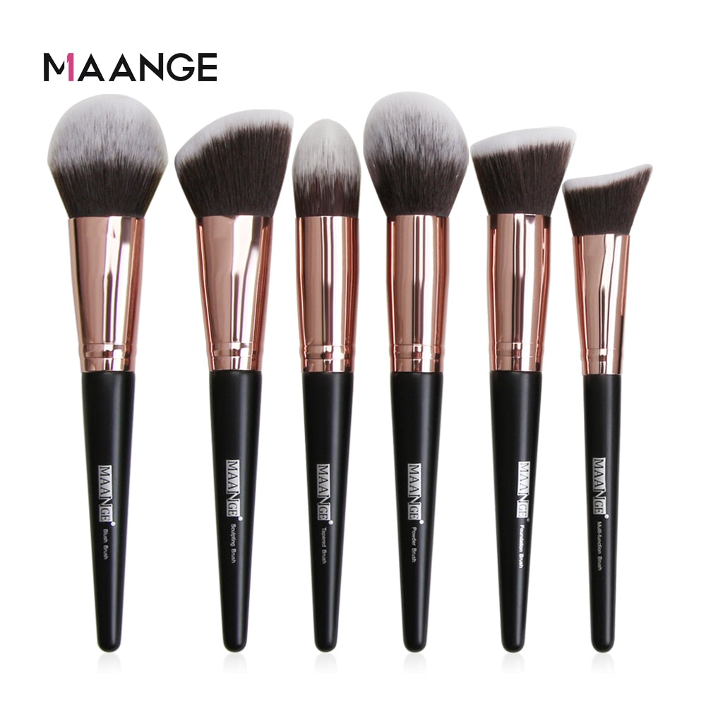 Pro 12/18/20 PCS Makeup Brushes Set with Bag +1Pcs Sponge Beauty Powder Foundation Eyeshadow Make Up Brush Synthetic Wool