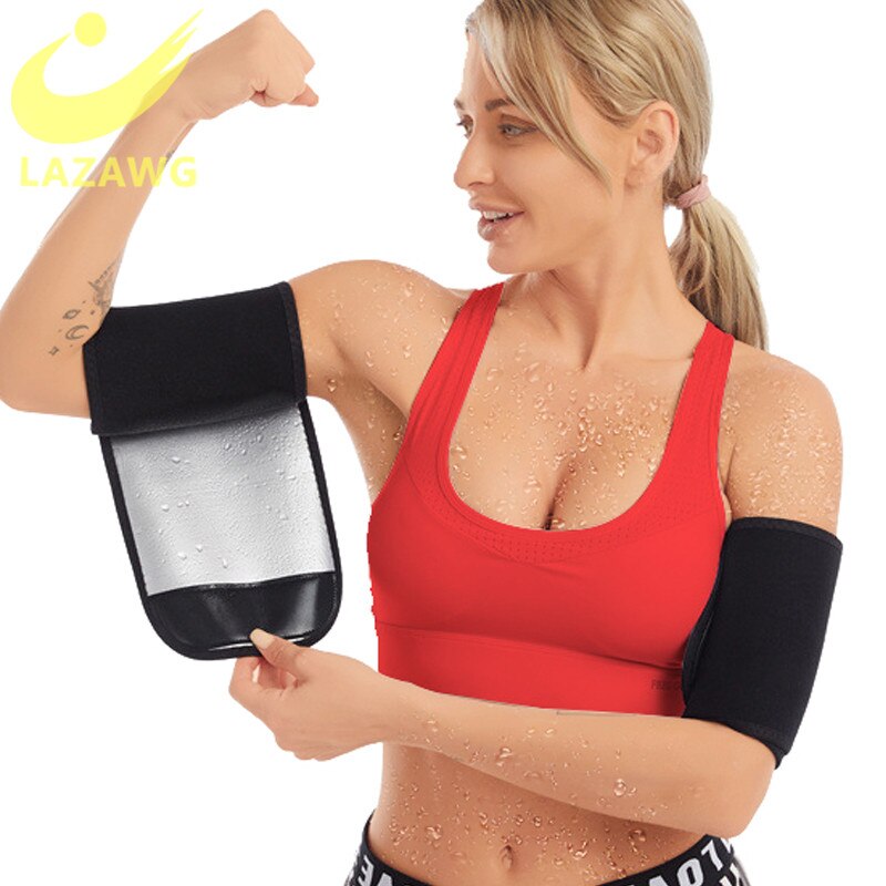 LAZAWG 1 Pair Sweat Arm Trimmer Belt Women Neoprene Sauna Sweat Wrap with Pocket Body Shaper Hand Cincher Weight Loss Slimming