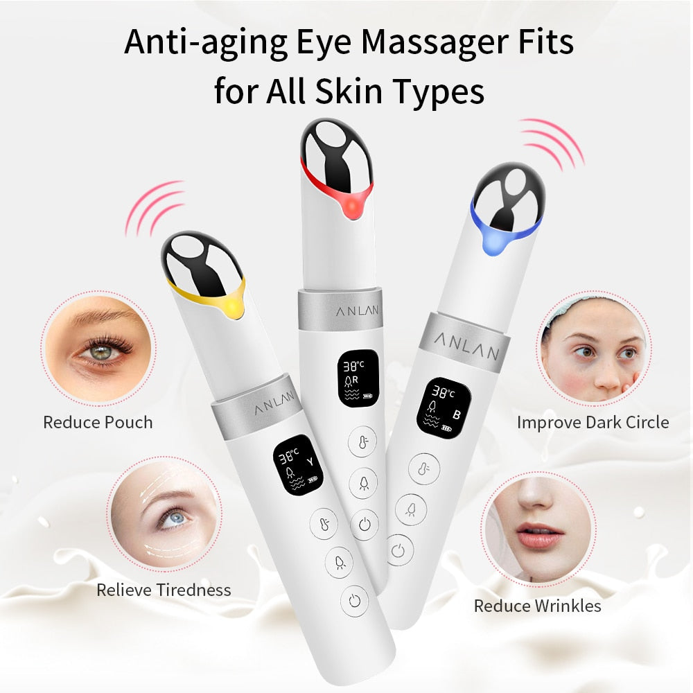 Electric Eye Massager Vibration Anti Age Eye Wrinkle Massager Dark Circle Removal Portable Eyes Care Thermotherapy Massage